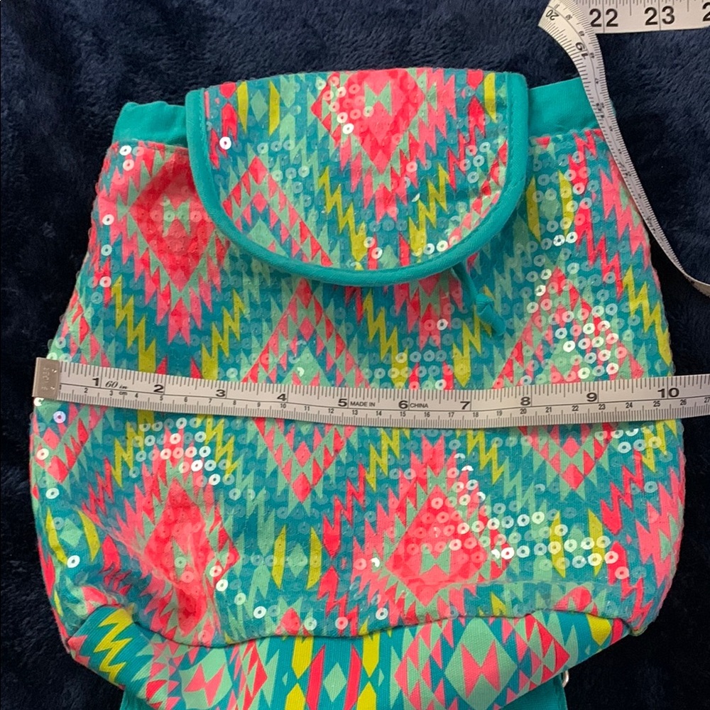 Colorful Geometric Patterned Backpack - Picture 6 of 9